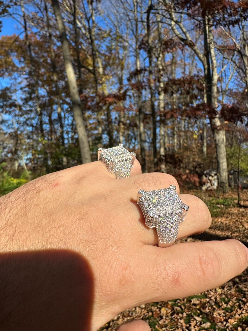 MOISSANITE Lit Legend Iced Out Ring - 925 Silver