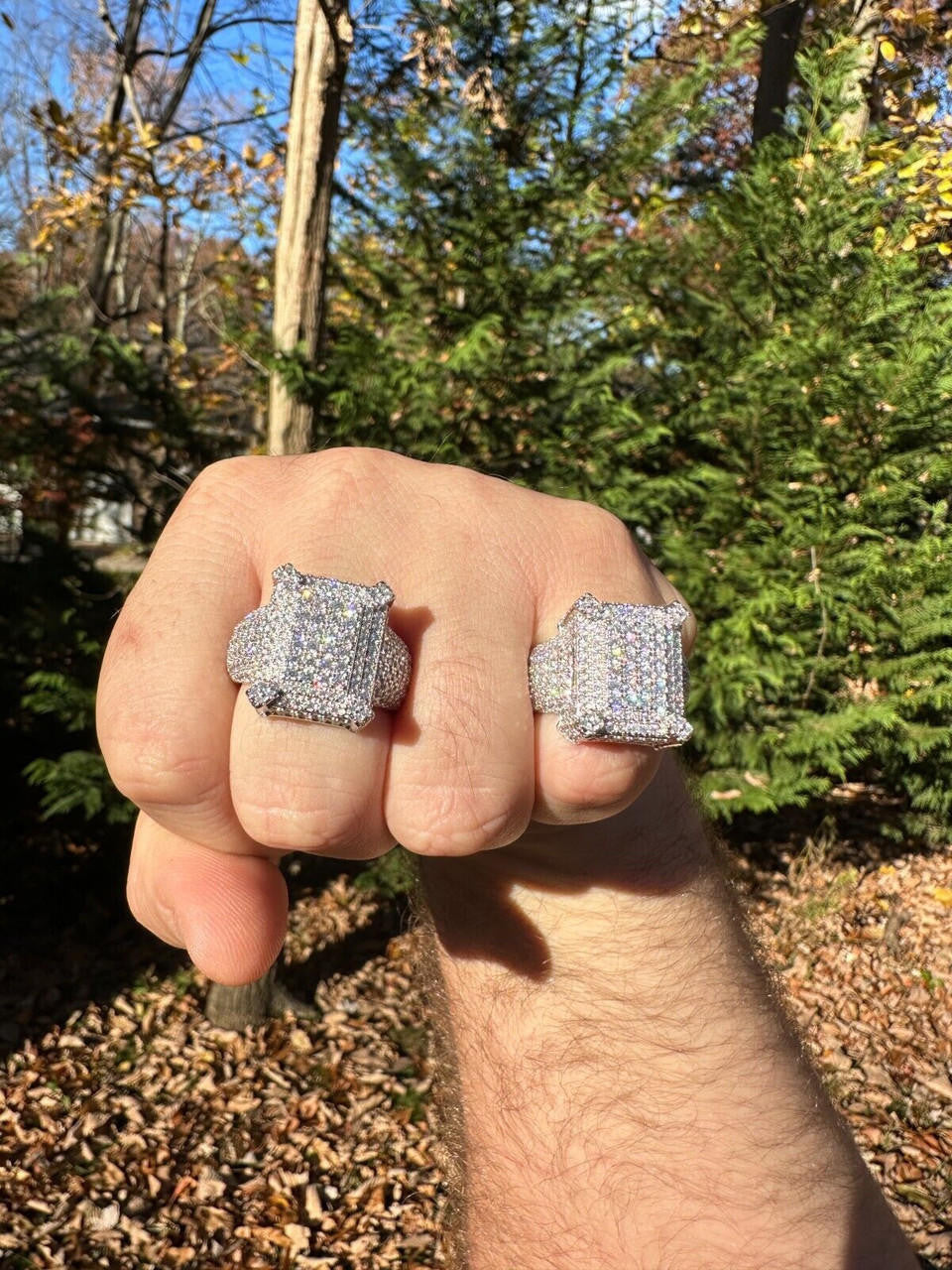 MOISSANITE Lit Legend Iced Out Ring - 925 Silver