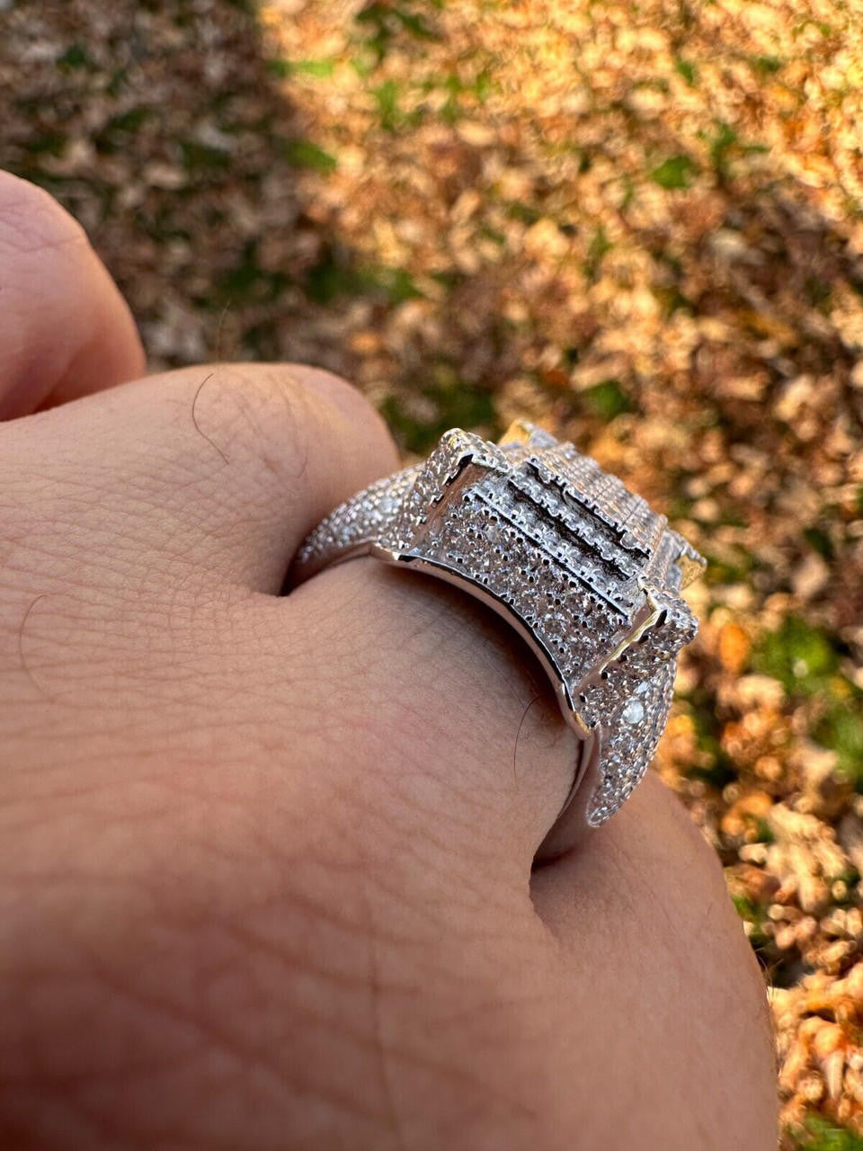 MOISSANITE Lit Legend Iced Out Ring - 925 Silver