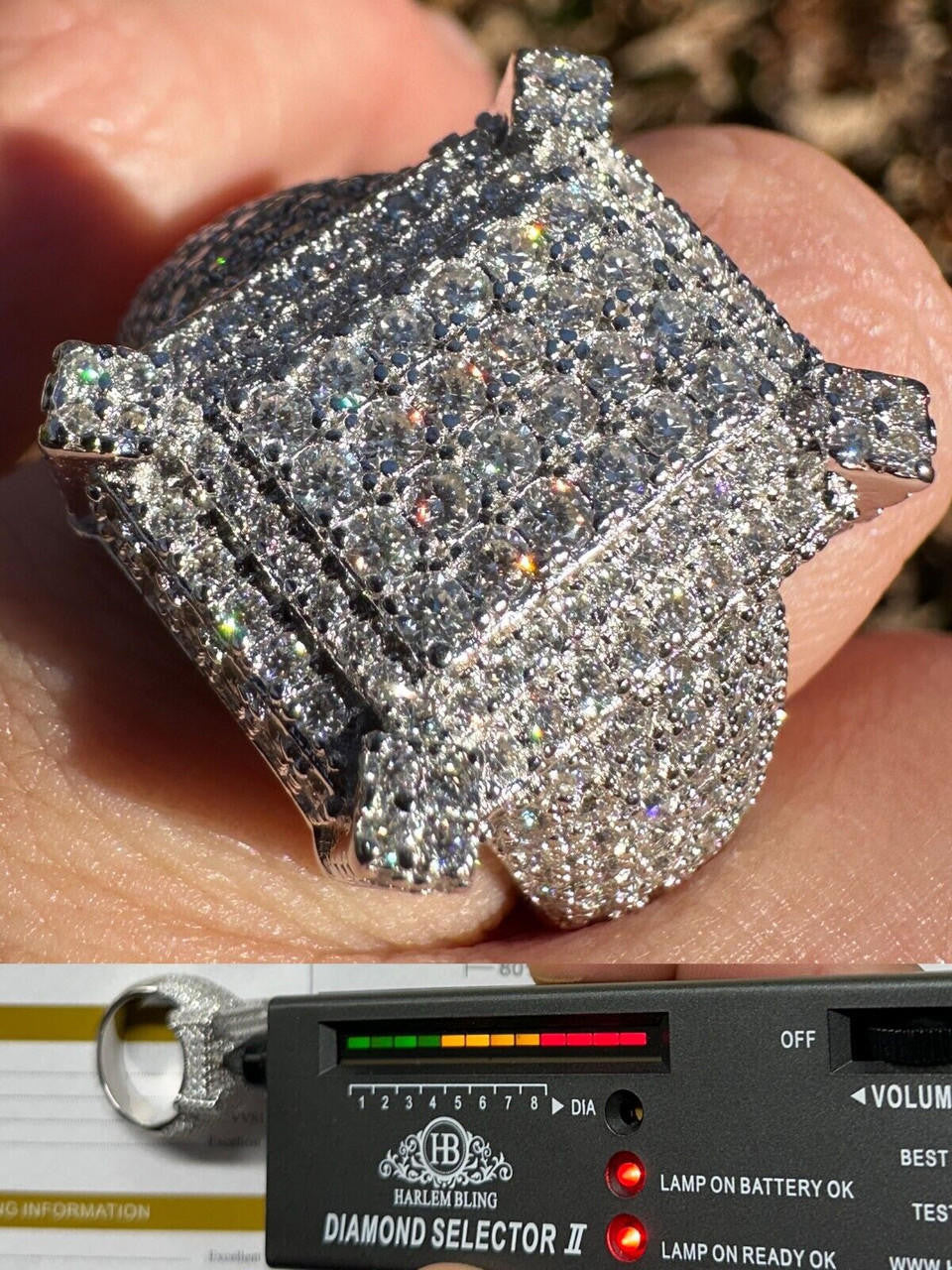 MOISSANITE Lit Legend Iced Out Ring - 925 Silver