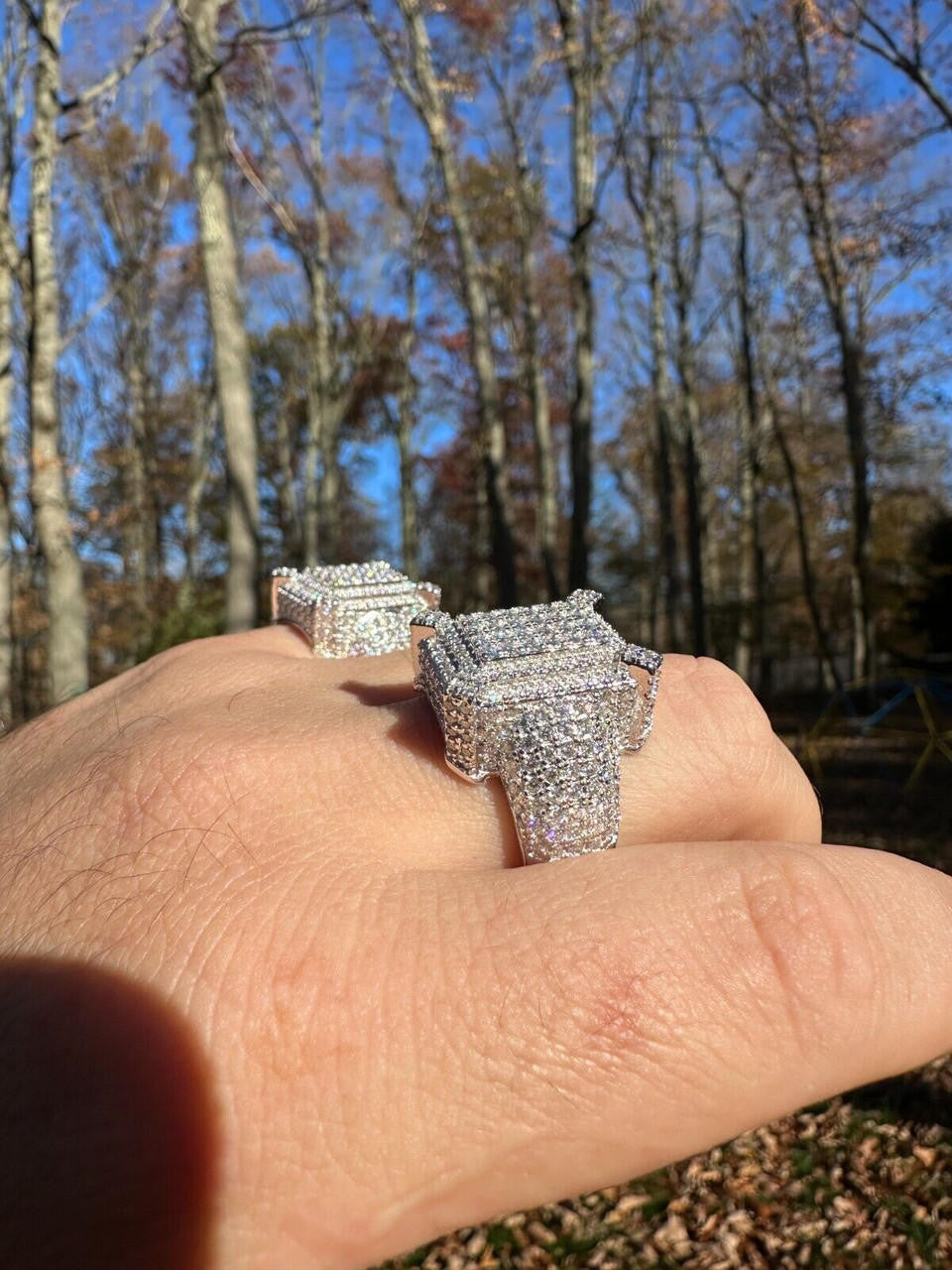 MOISSANITE Lit Legend Iced Out Ring - 925 Silver