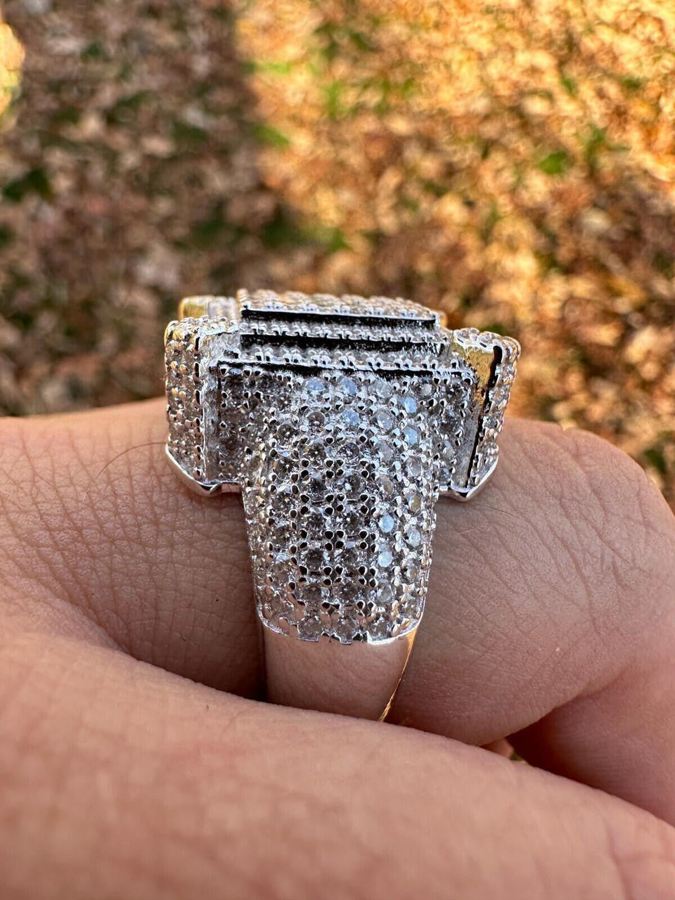 MOISSANITE Lit Legend Iced Out Ring - 925 Silver