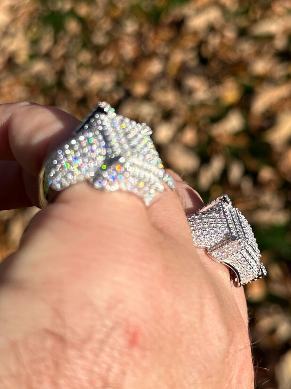 MOISSANITE Lit Legend Iced Out Ring - 925 Silver