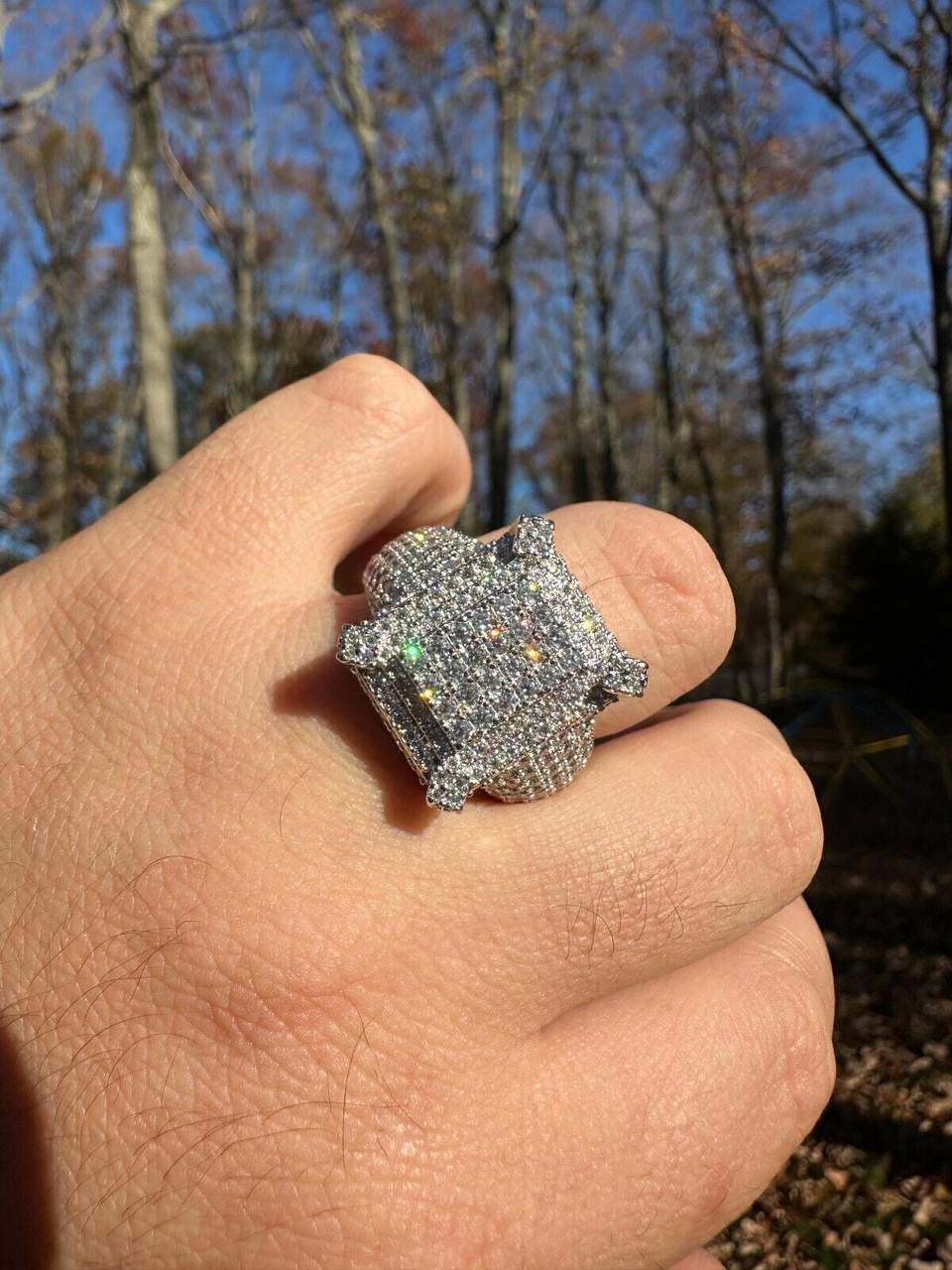 MOISSANITE Lit Legend Iced Out Ring - 925 Silver