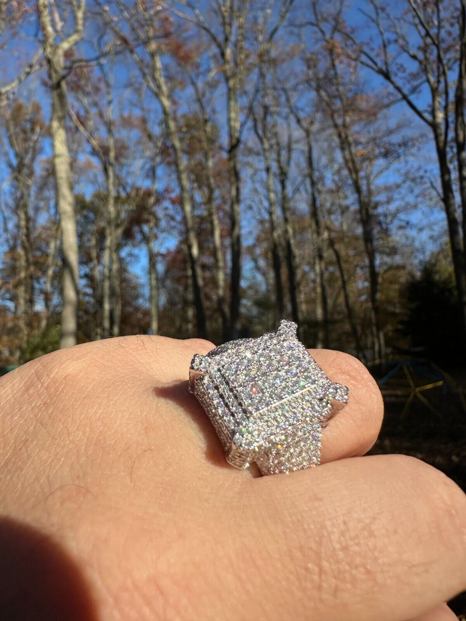 MOISSANITE Lit Legend Iced Out Ring - 925 Silver