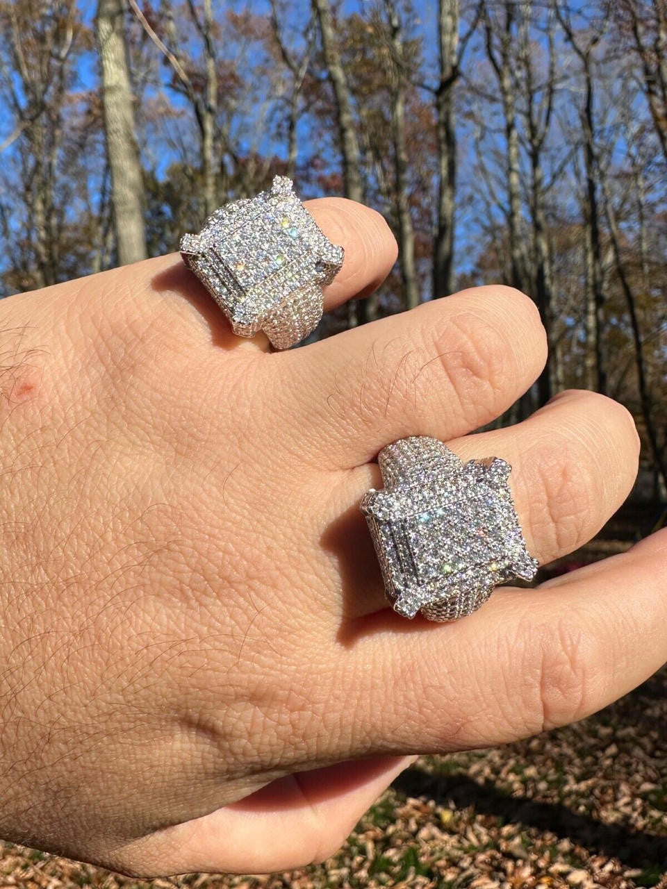 MOISSANITE Lit Legend Iced Out Ring - 925 Silver