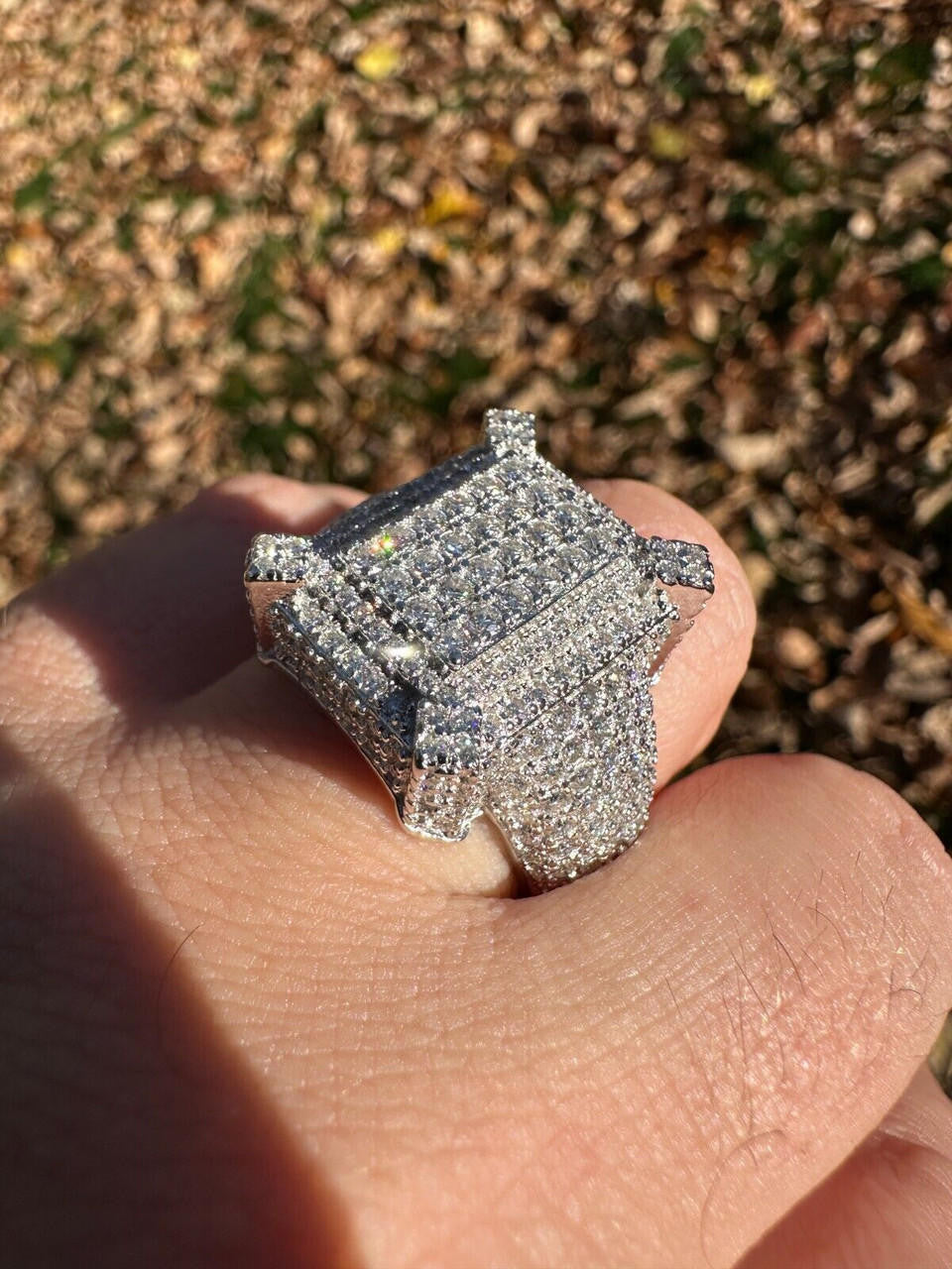 MOISSANITE Lit Legend Iced Out Ring - 925 Silver