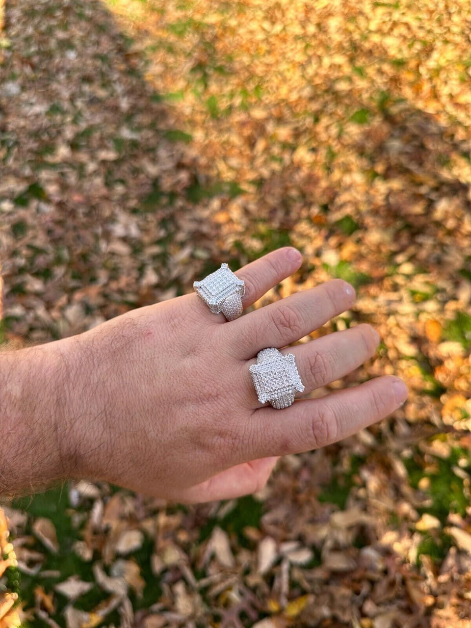 MOISSANITE Lit Legend Iced Out Ring - 925 Silver
