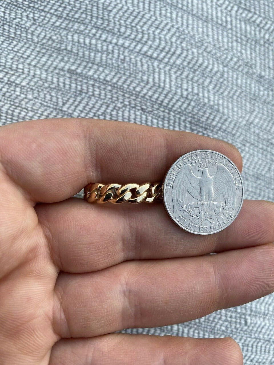 Mens Solid 14k Gold Miami Cuban Ring 6mm Wedding Band Pinky Ring Sz 7-13 ITALY