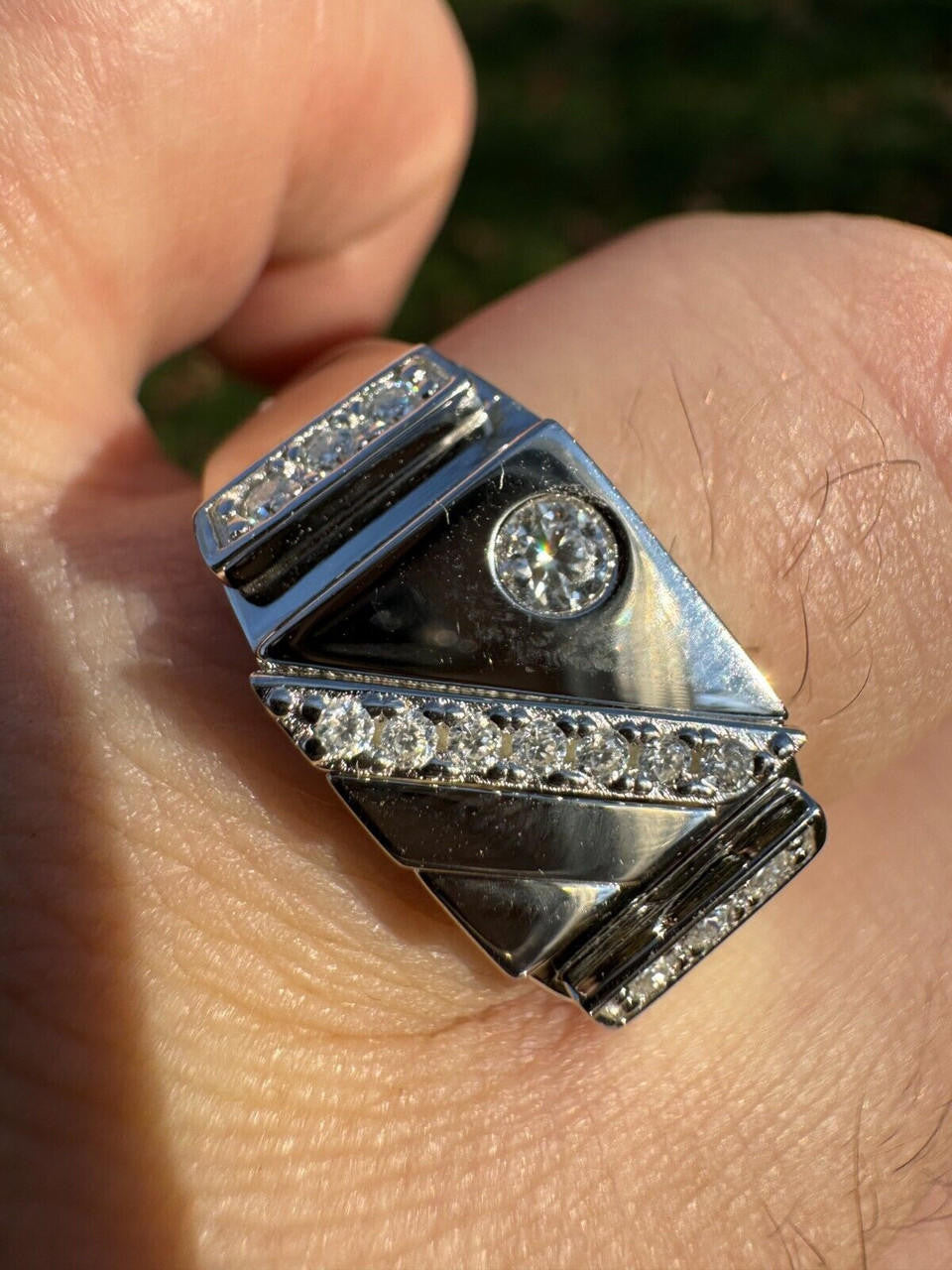 MOISSANITE Old Timer Ring - 925 Silver