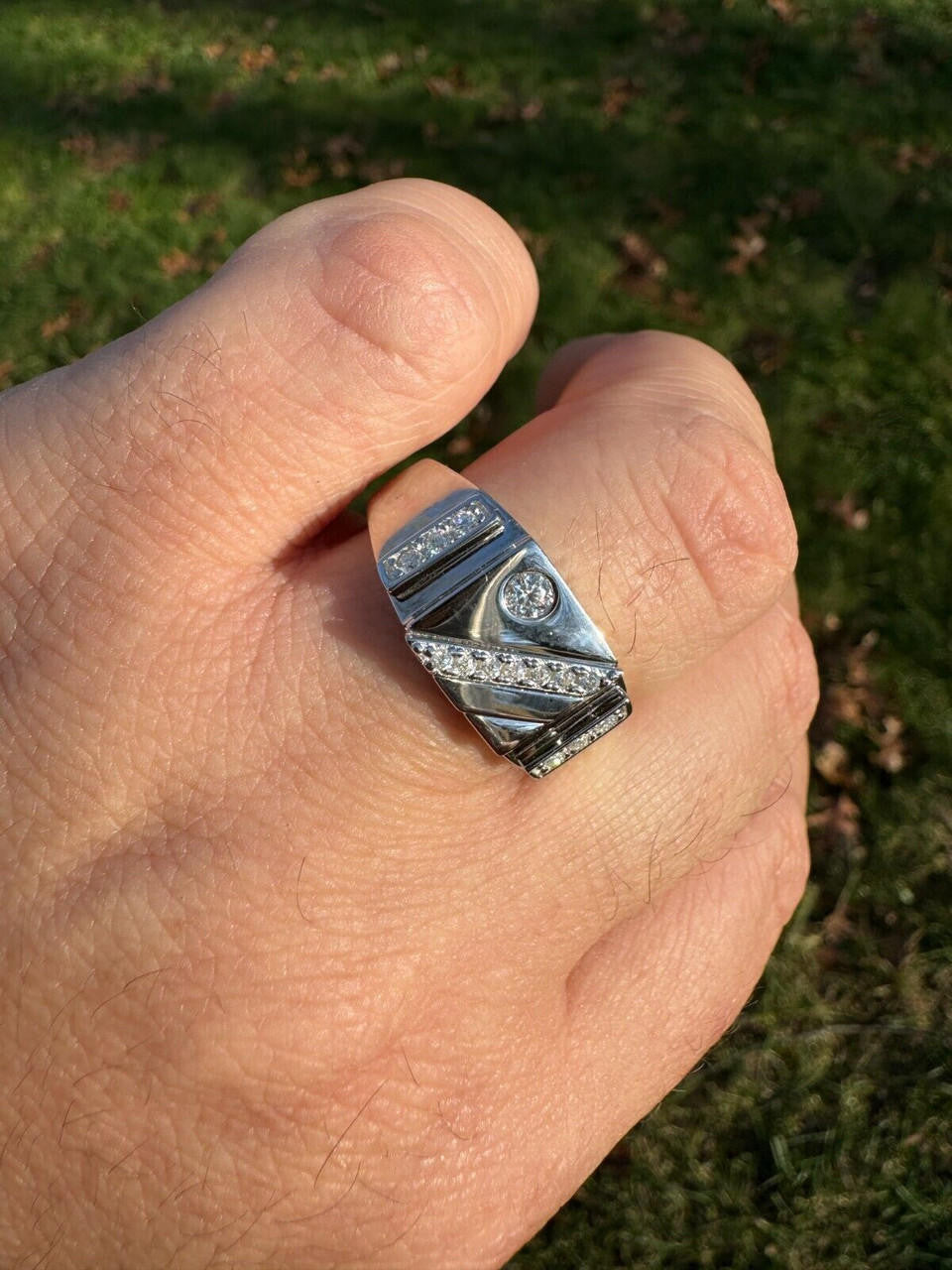 MOISSANITE Old Timer Ring - 925 Silver