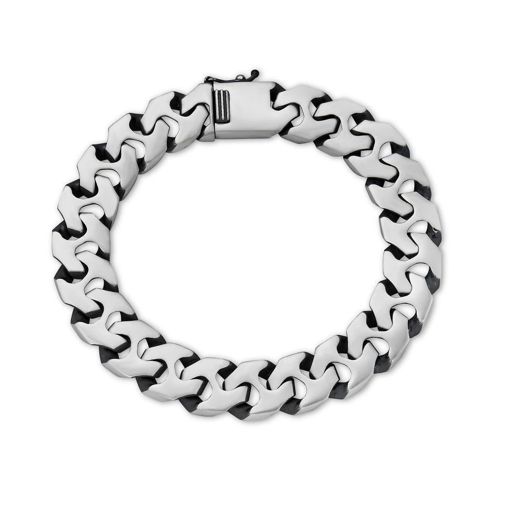 Miami Crazy Cuban Loco Bracelet - 925 Sterling Silver Oxidized Gunmetal - 7"-9" - 12mm