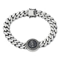 Miami Cuban Bracelet W. Lion Motif - 925 Sterling Silver Oxidized Gunmetal - 7"-9" - 10.5mm