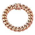Miami Cuban Link Bracelet - 14k Rose Gold Plated Stainless Steel - 6"-10" - 4mm-18mm