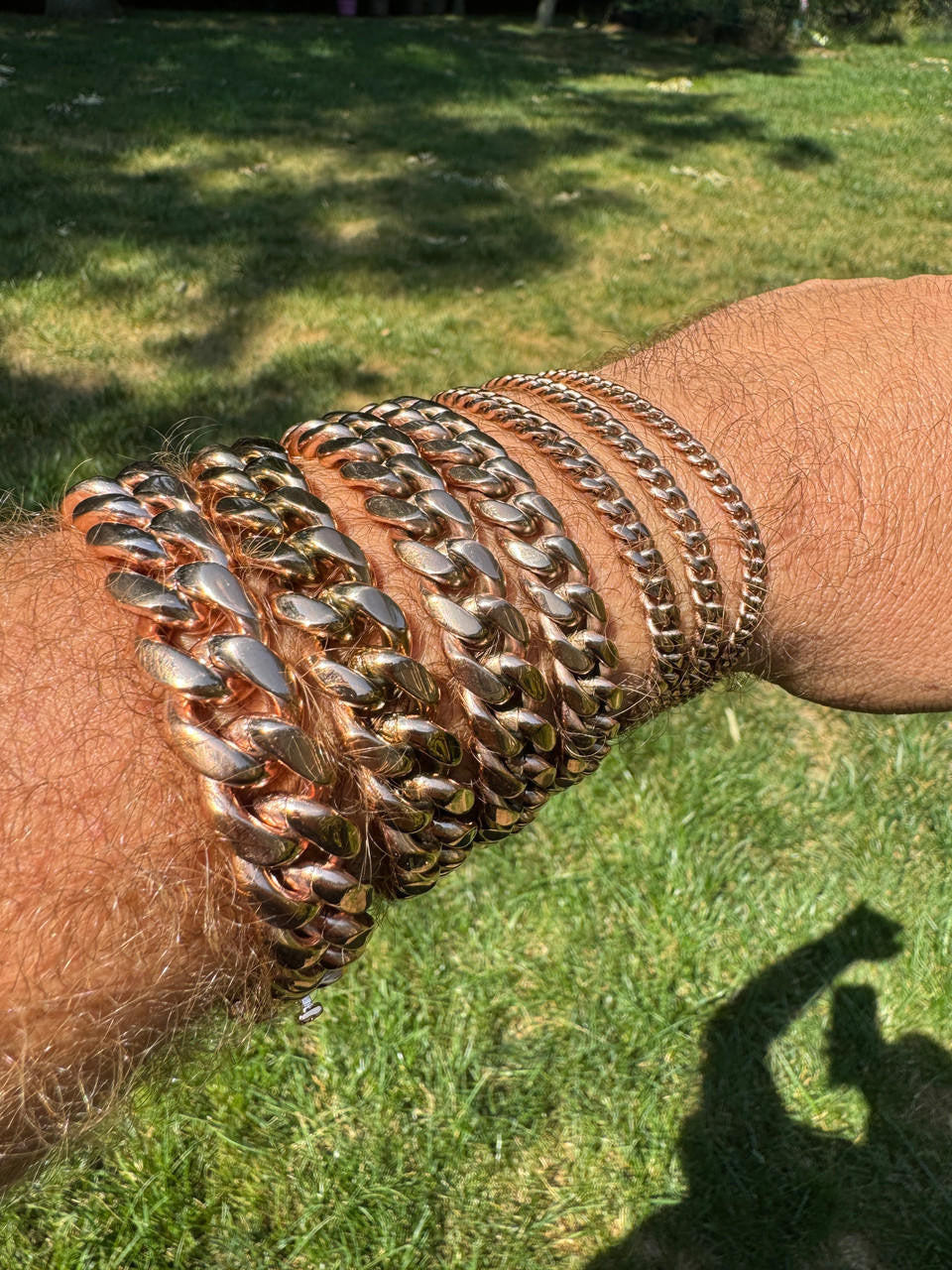 Miami Cuban Link Bracelet - 14k Rose Gold Plated Stainless Steel - 6"-10" - 4mm-18mm
