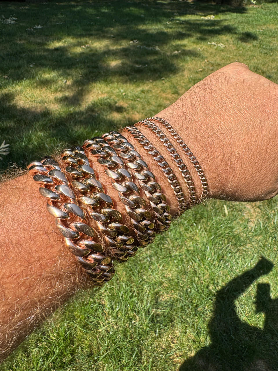 Miami Cuban Link Bracelet - 14k Rose Gold Plated Stainless Steel - 6"-10" - 4mm-18mm