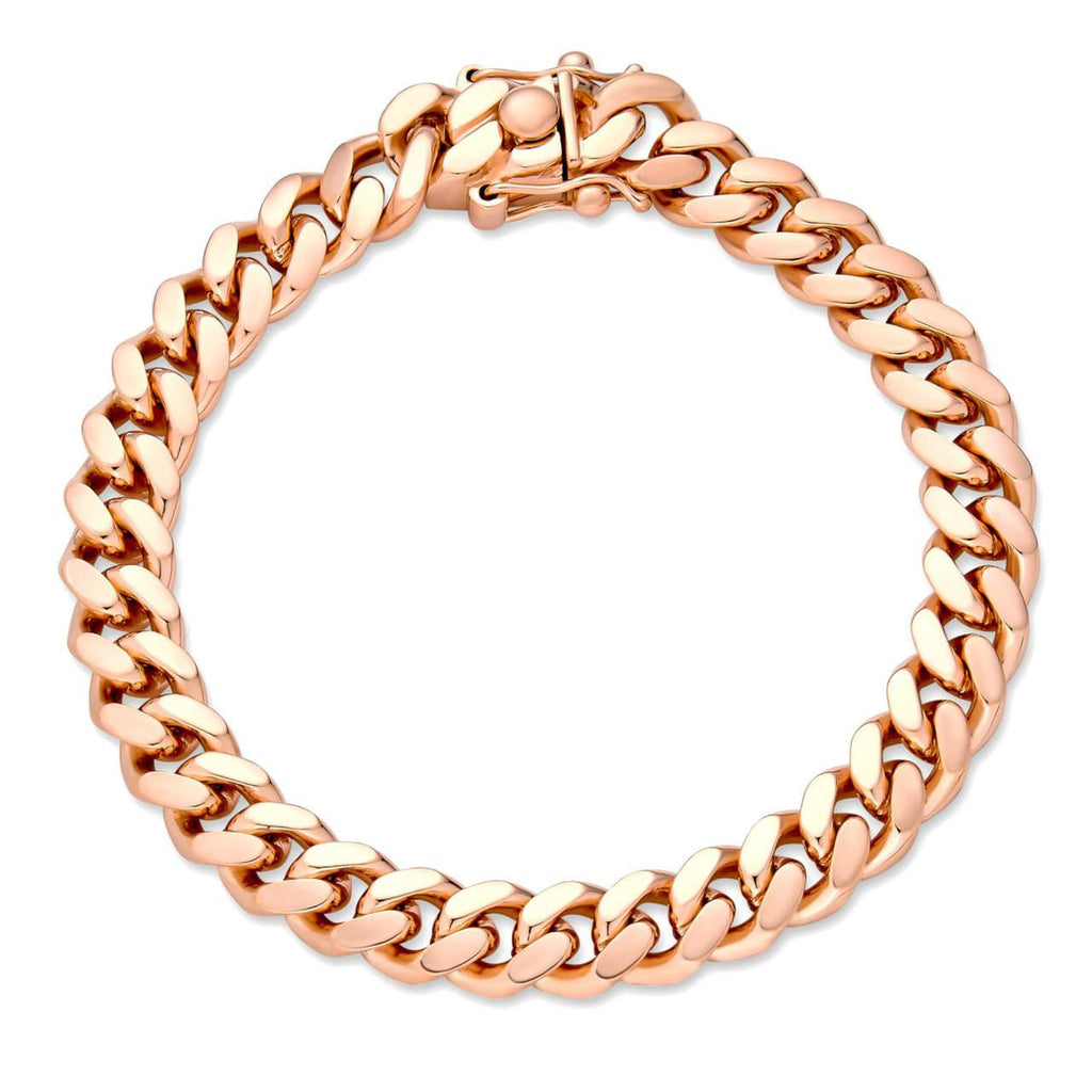Miami Cuban Link Bracelet - 14k Rose Gold Vermeil 925 Sterling Silver - 7"-9.5" - 4mm-10.5mm