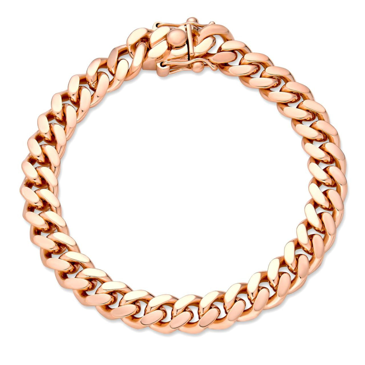 Miami Cuban Link Bracelet - 14k Rose Gold Vermeil 925 Sterling Silver - 7"-9.5" - 4mm-10.5mm