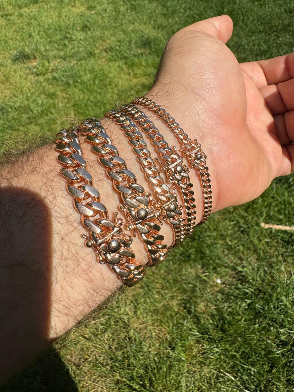 Miami Cuban Link Bracelet - 14k Rose Gold Vermeil 925 Sterling Silver - 7"-9.5" - 4mm-10.5mm