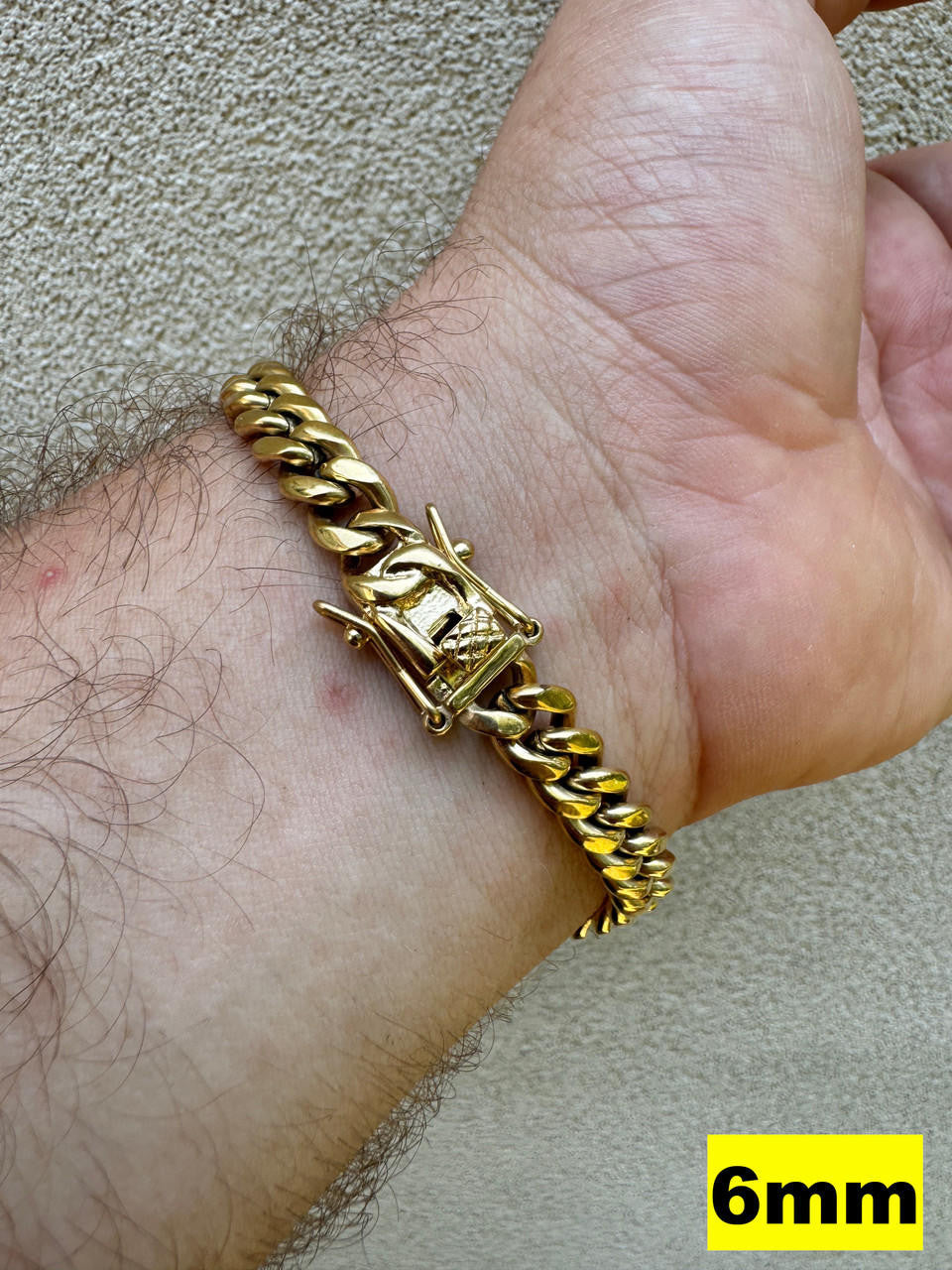 Miami Cuban Link Bracelet - 14k Yellow Gold Plated Stainless Steel - 6"-10" - 4mm-18mm