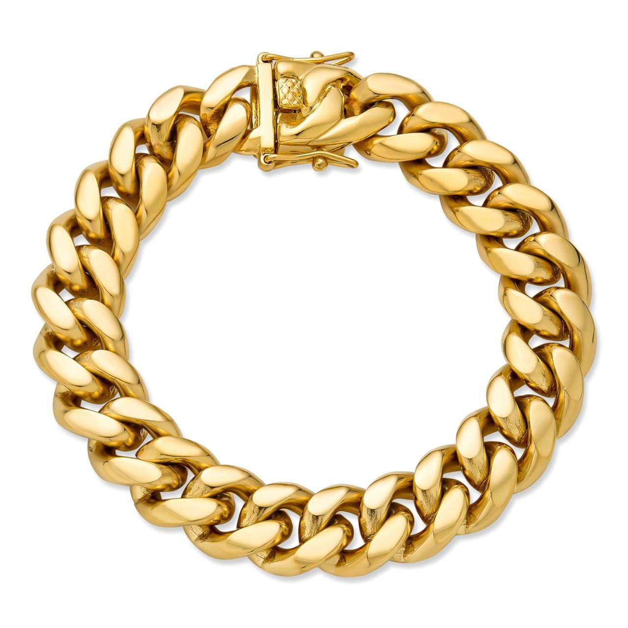 Miami Cuban Link Bracelet - 18k Yellow Gold Plated Stainless Steel - 6"-10" - 6mm-18mm