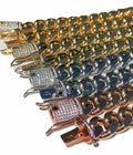Miami Cuban Link Bracelet 1ct Diamond Clasp 14k 18k Gold Plated Stainless Steel