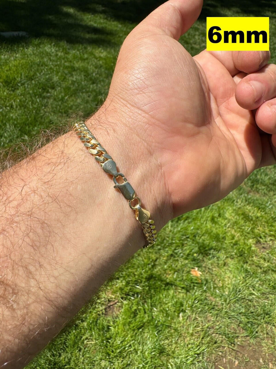 Miami Cuban Link Bracelet Lobster Clasp - 14k Gold Vermeil 925 Sterling Silver - 6"-9" - 4mm-10mm