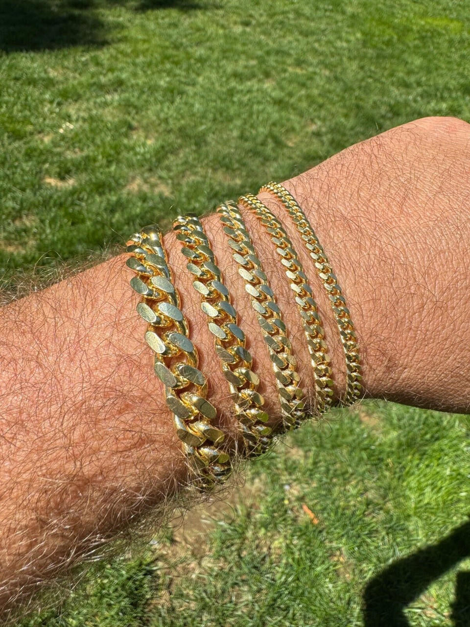 Miami Cuban Link Bracelet Lobster Clasp - 14k Gold Vermeil 925 Sterling Silver - 6"-9" - 4mm-10mm