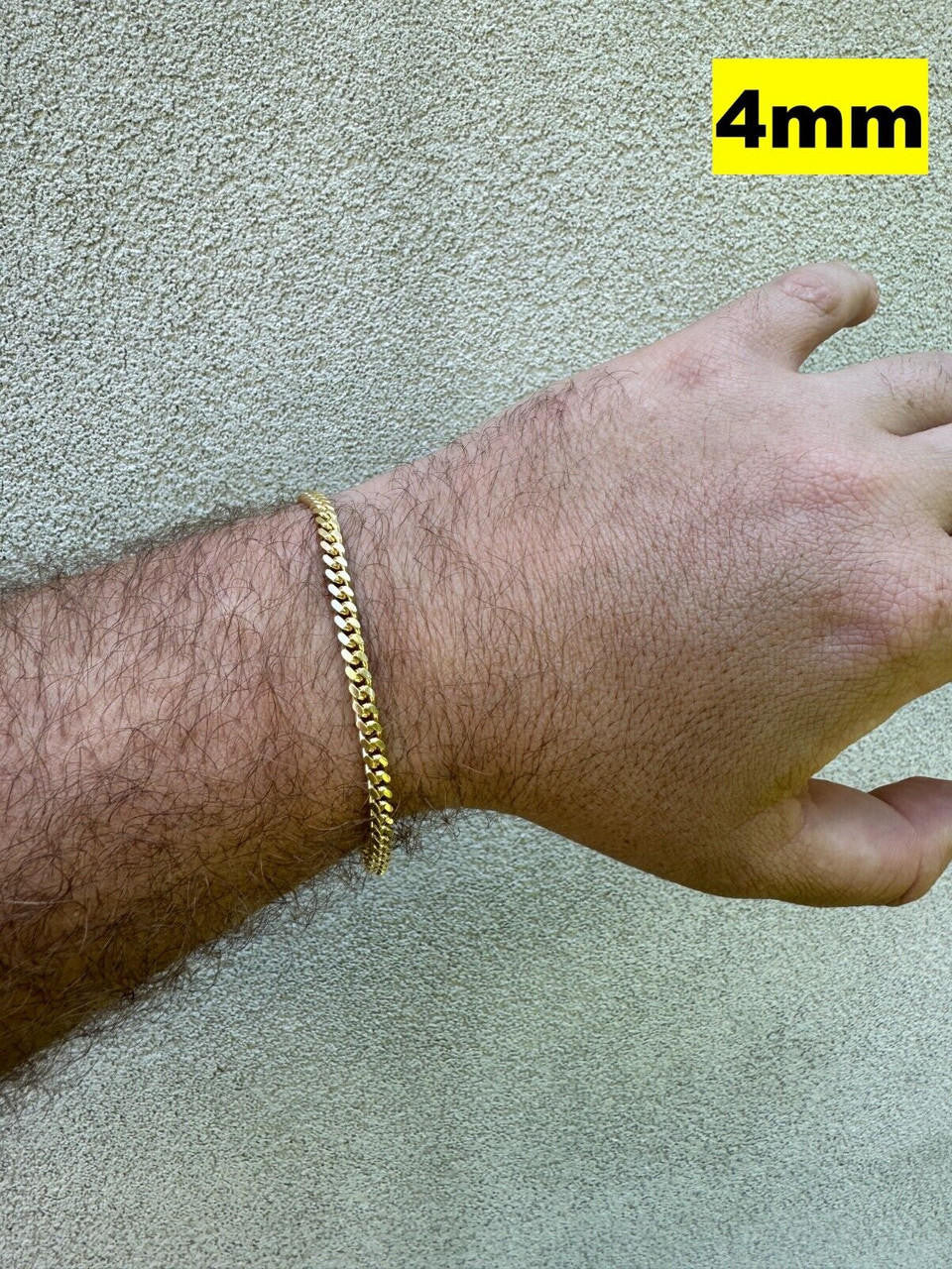 Miami Cuban Link Bracelet Lobster Clasp - 14k Gold Vermeil 925 Sterling Silver - 6"-9" - 4mm-10mm