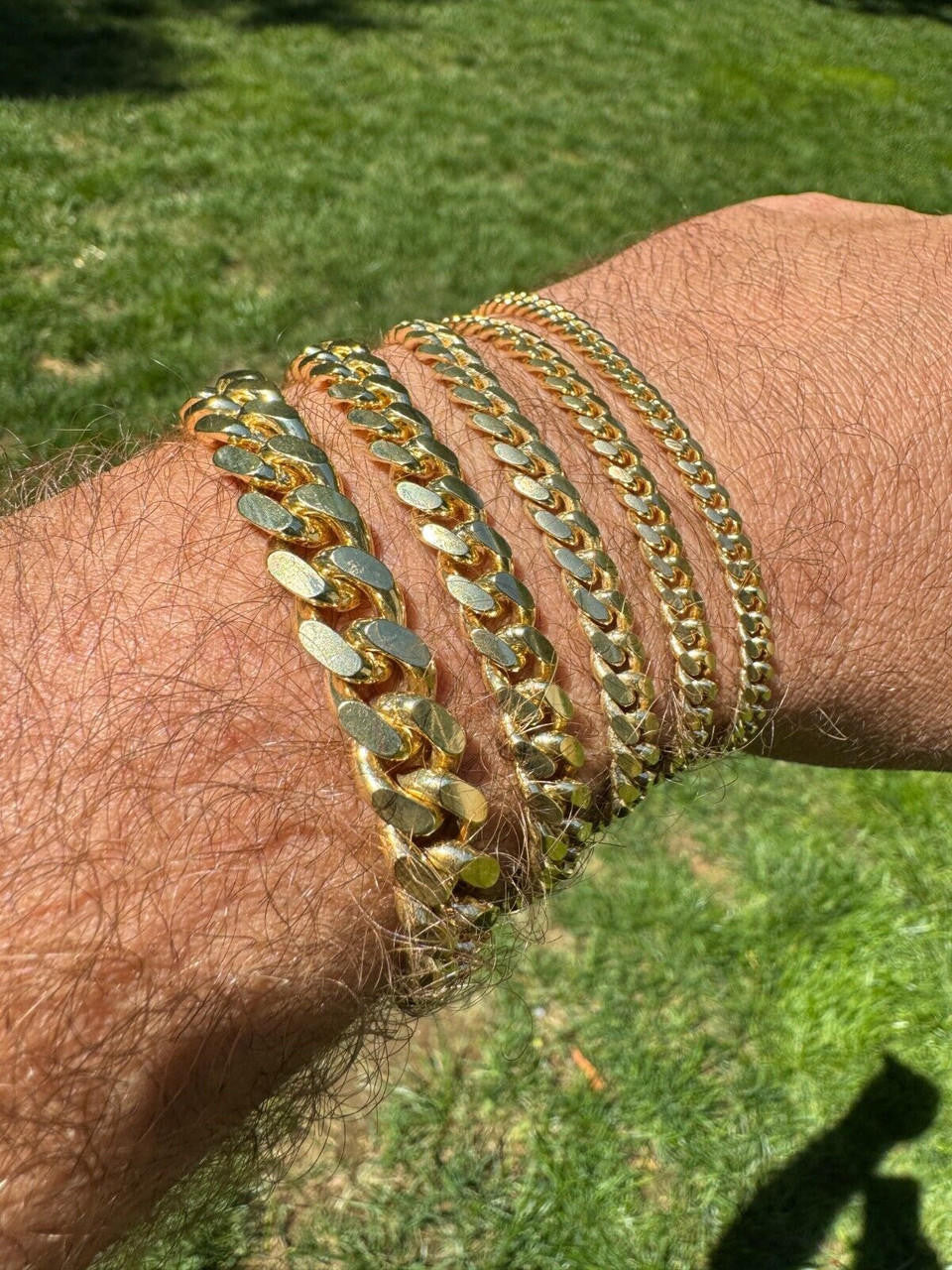 Miami Cuban Link Bracelet Lobster Clasp - 14k Gold Vermeil 925 Sterling Silver - 6"-9" - 4mm-10mm