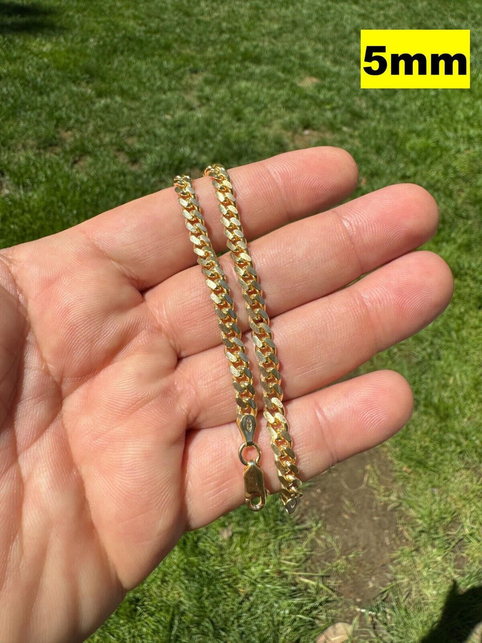 Miami Cuban Link Bracelet Lobster Clasp - 14k Gold Vermeil 925 Sterling Silver - 6"-9" - 4mm-10mm
