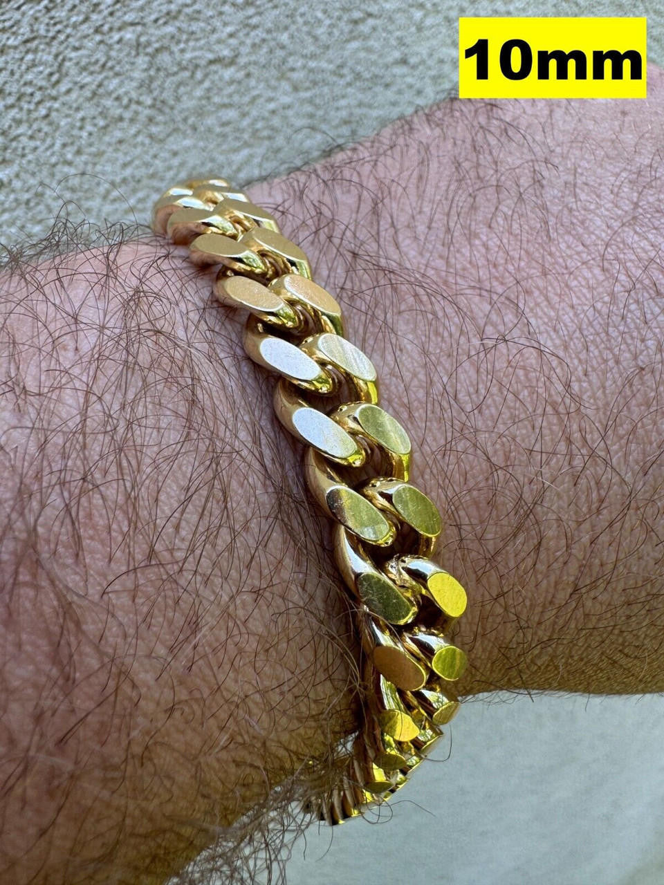 Miami Cuban Link Bracelet Lobster Clasp - 14k Gold Vermeil 925 Sterling Silver - 6"-9" - 4mm-10mm