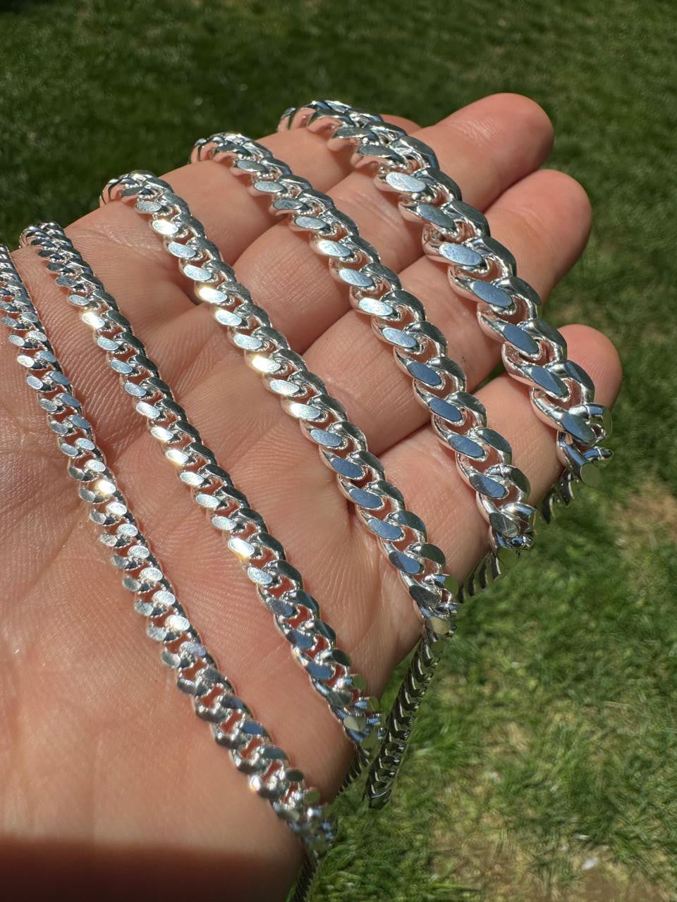 Miami Cuban Link Bracelet Lobster Clasp - 925 Sterling Silver - 6"-9" - 4mm-12mm