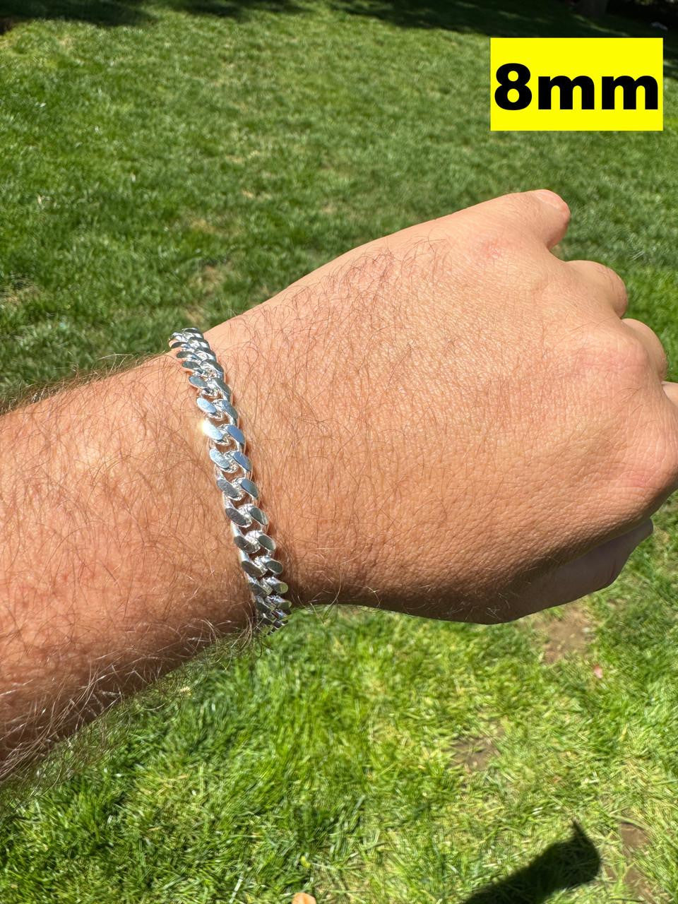 Miami Cuban Link Bracelet Lobster Clasp - 925 Sterling Silver - 6"-9" - 4mm-12mm