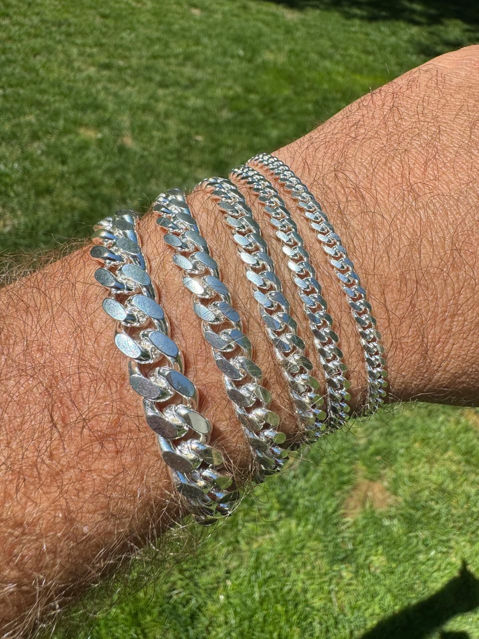 Miami Cuban Link Bracelet Lobster Clasp - 925 Sterling Silver - 6"-9" - 4mm-12mm