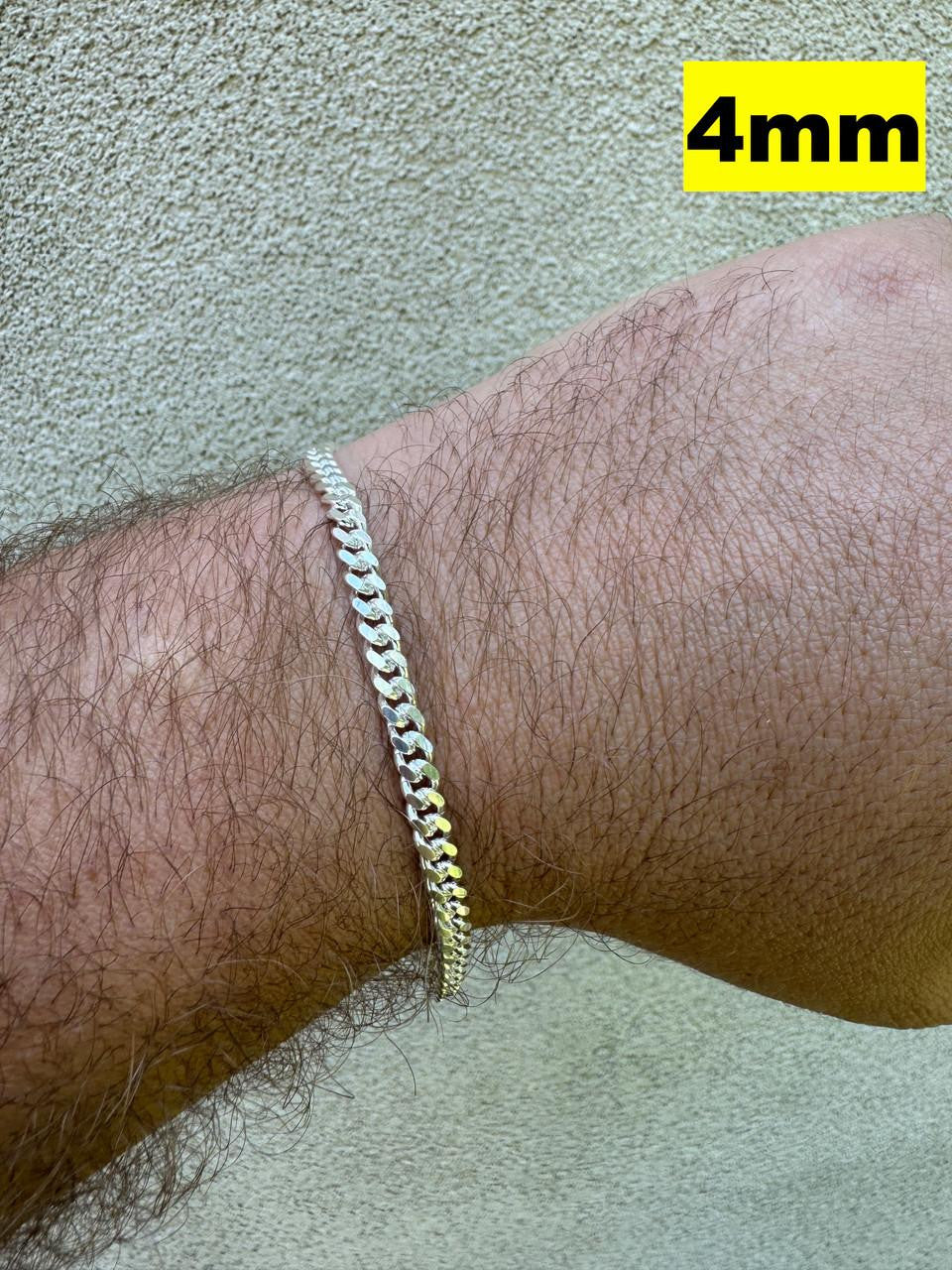 Miami Cuban Link Bracelet Lobster Clasp - 925 Sterling Silver - 6"-9" - 4mm-12mm