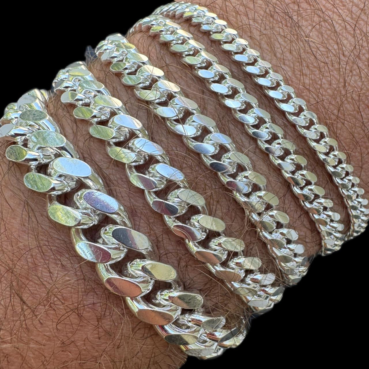 Miami Cuban Link Bracelet Lobster Clasp - 925 Sterling Silver - 6"-9" - 4mm-12mm