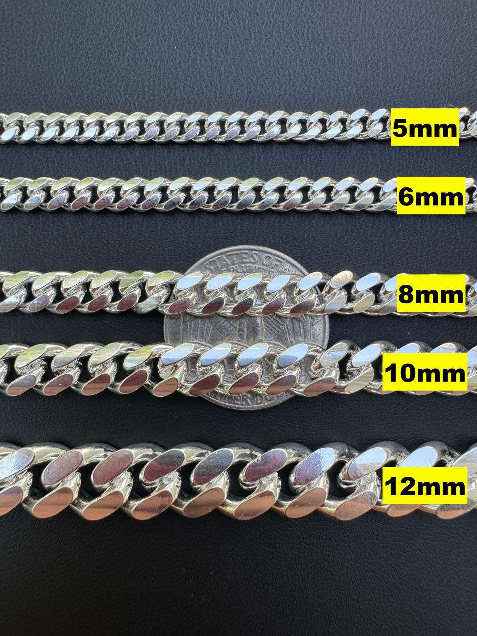 Miami Cuban Link Bracelet Lobster Clasp - 925 Sterling Silver - 6"-9" - 4mm-12mm