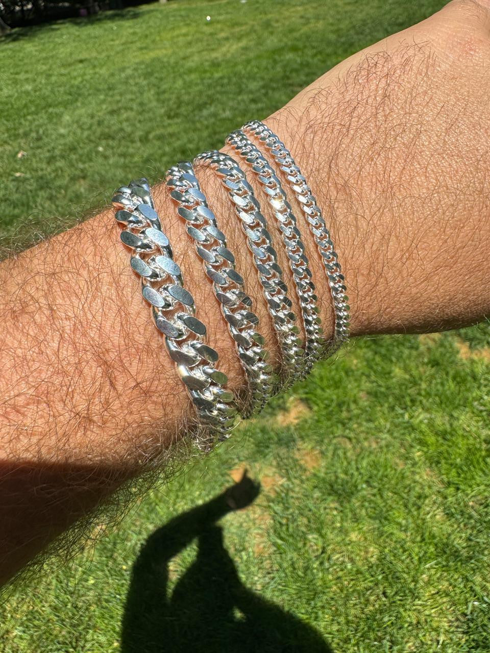 Miami Cuban Link Bracelet Lobster Clasp - 925 Sterling Silver - 6"-9" - 4mm-12mm