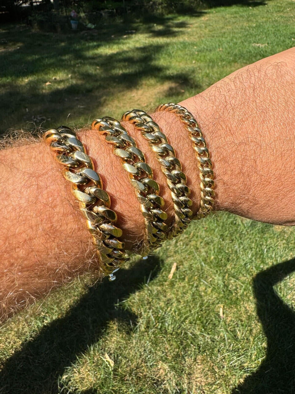Miami Cuban Link Bracelet W. CZ Clasp - 14k Gold Plated Stainless Steel - 6"-10" - 8mm-14mm