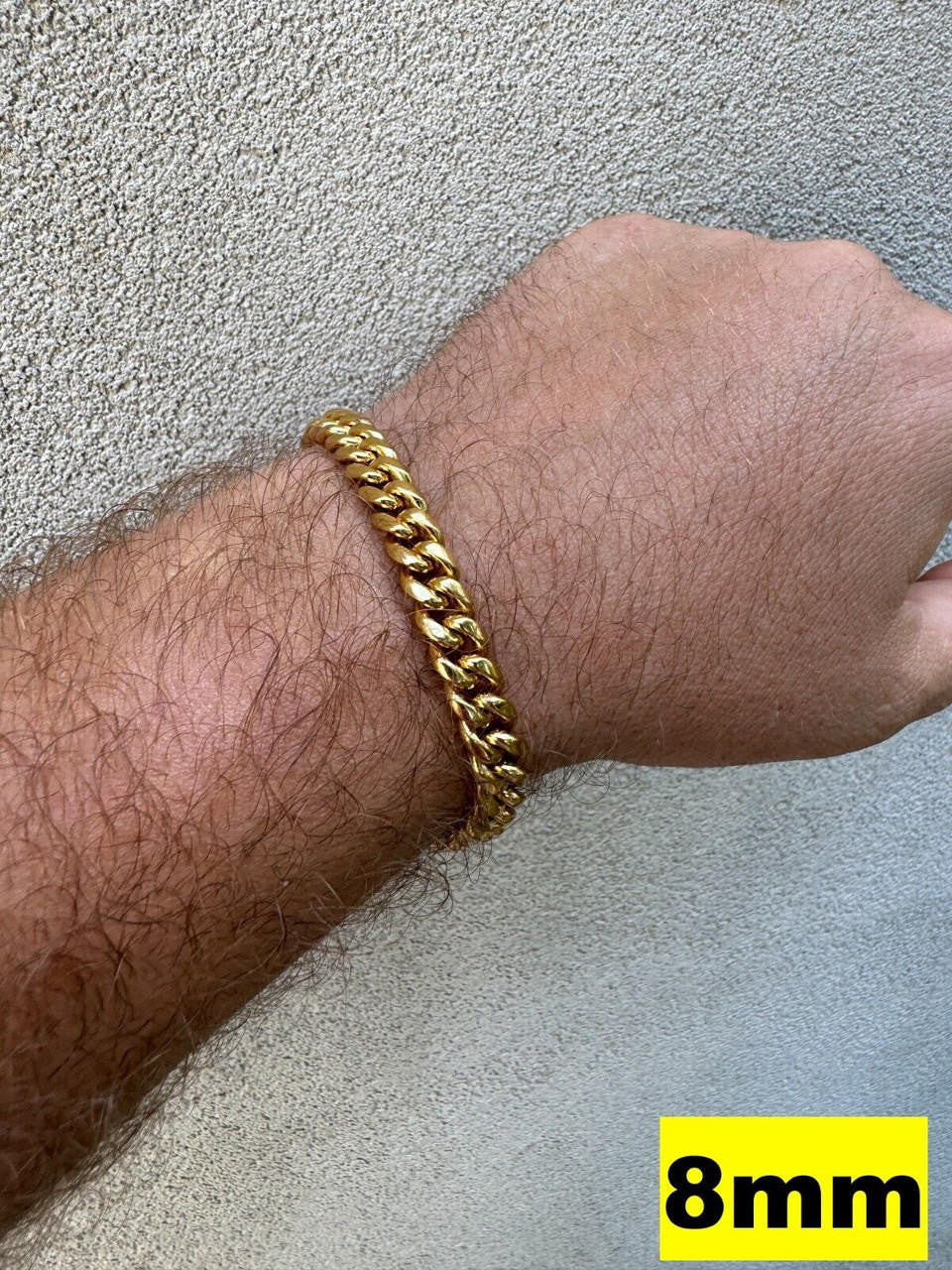 Miami Cuban Link Bracelet W. CZ Clasp - 18k Gold Plated Stainless Steel - 6"-10" - 8mm-14mm
