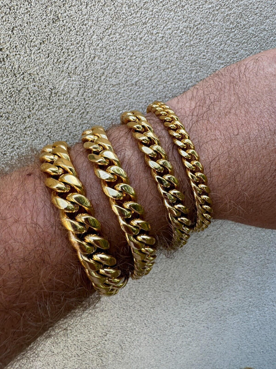 Miami Cuban Link Bracelet W. CZ Clasp - 18k Gold Plated Stainless Steel - 6"-10" - 8mm-14mm