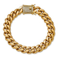 Miami Cuban Link Bracelet W. CZ Clasp - 18k Gold Plated Stainless Steel - 6"-10" - 8mm-14mm