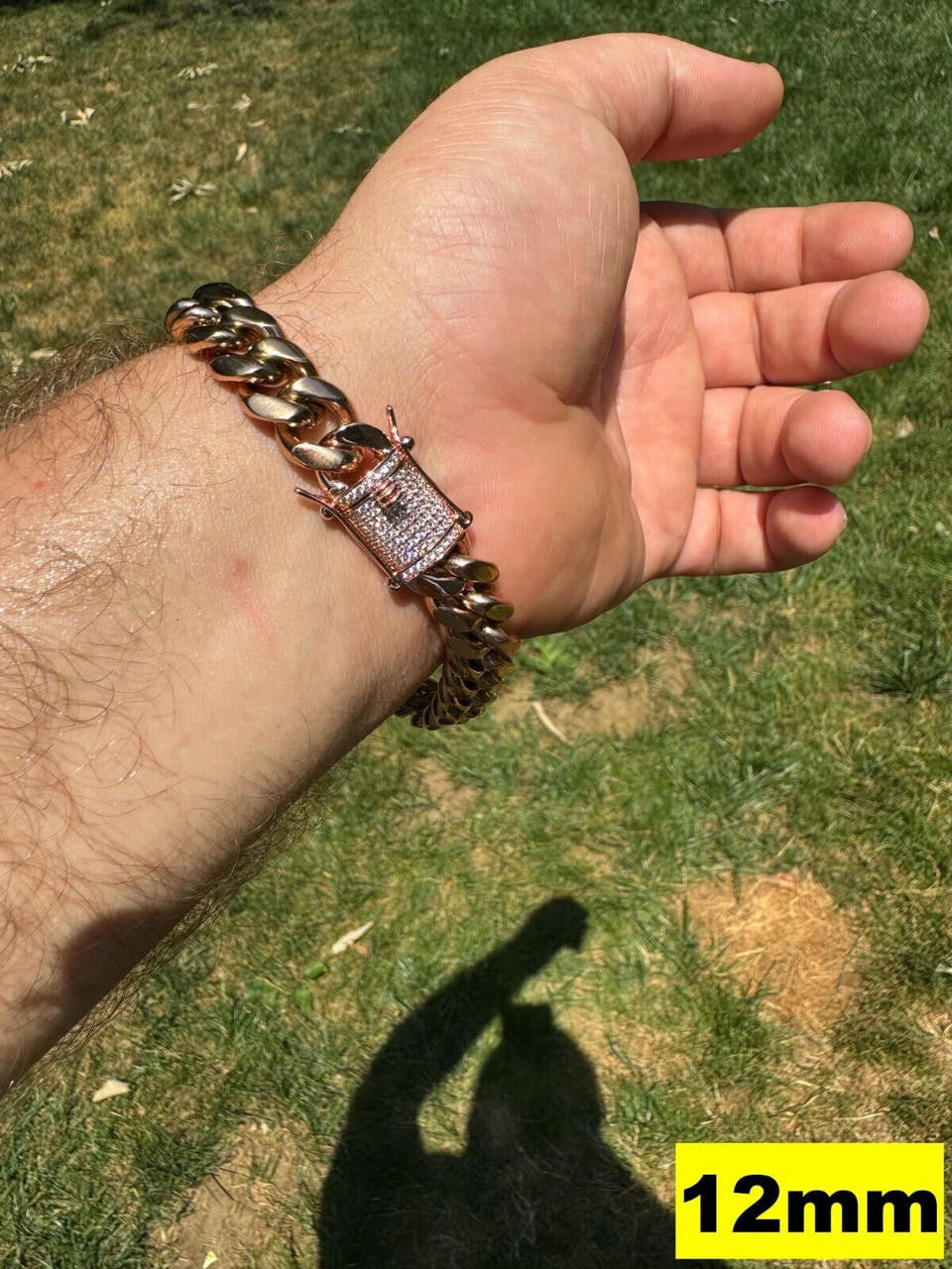 Miami Cuban Link Bracelet W. CZ Clasp - Rose Gold Plated Stainless Steel - 6"-10" - 8mm-14mm