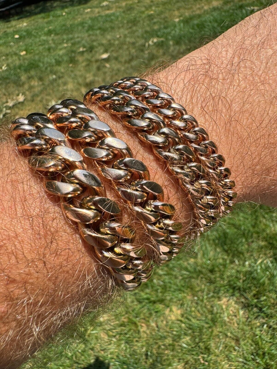 Miami Cuban Link Bracelet W. CZ Clasp - Rose Gold Plated Stainless Steel - 6"-10" - 8mm-14mm