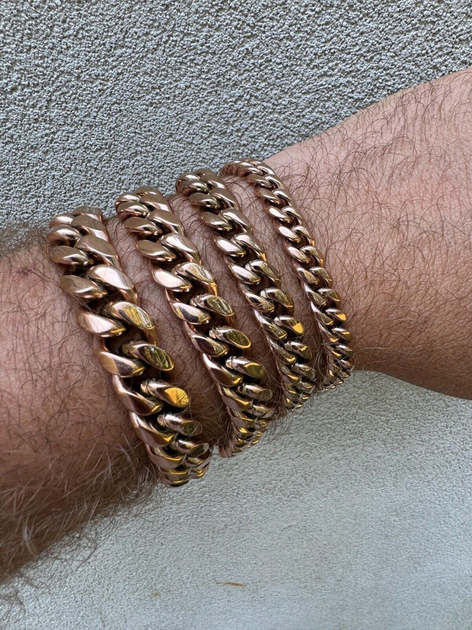 Miami Cuban Link Bracelet W. CZ Clasp - Rose Gold Plated Stainless Steel - 6"-10" - 8mm-14mm