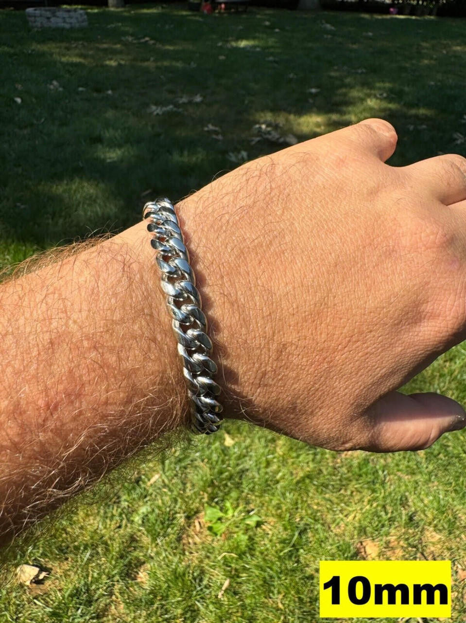 Miami Cuban Link Bracelet W. CZ Clasp - Stainless Steel W. 925 Silver Clasp - 6"-10" - 8mm-14mm
