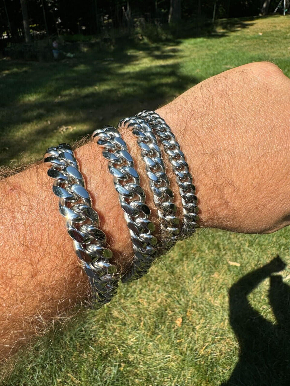 Miami Cuban Link Bracelet W. CZ Clasp - Stainless Steel W. 925 Silver Clasp - 6"-10" - 8mm-14mm