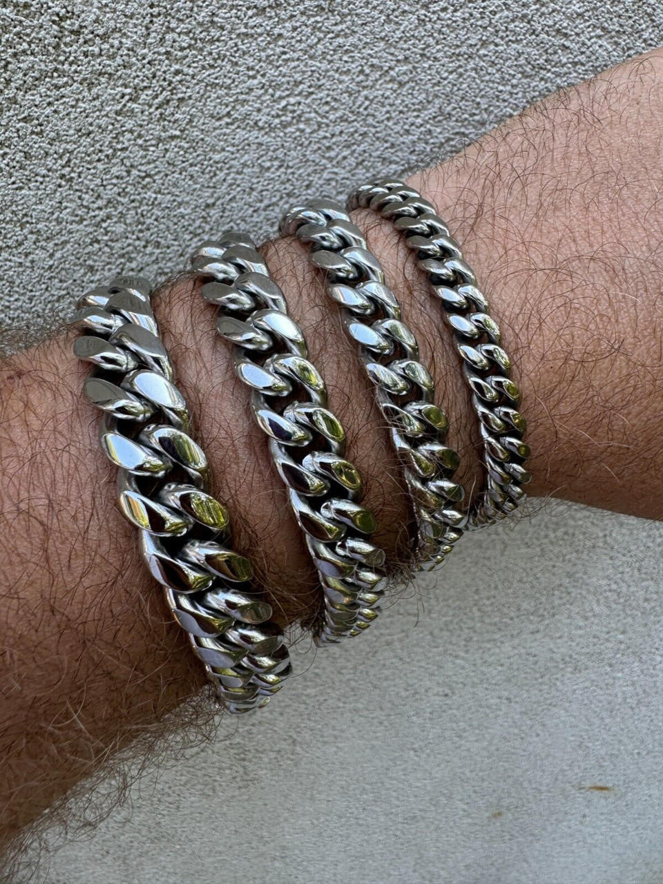 Miami Cuban Link Bracelet W. CZ Clasp - Stainless Steel W. 925 Silver Clasp - 6"-10" - 8mm-14mm
