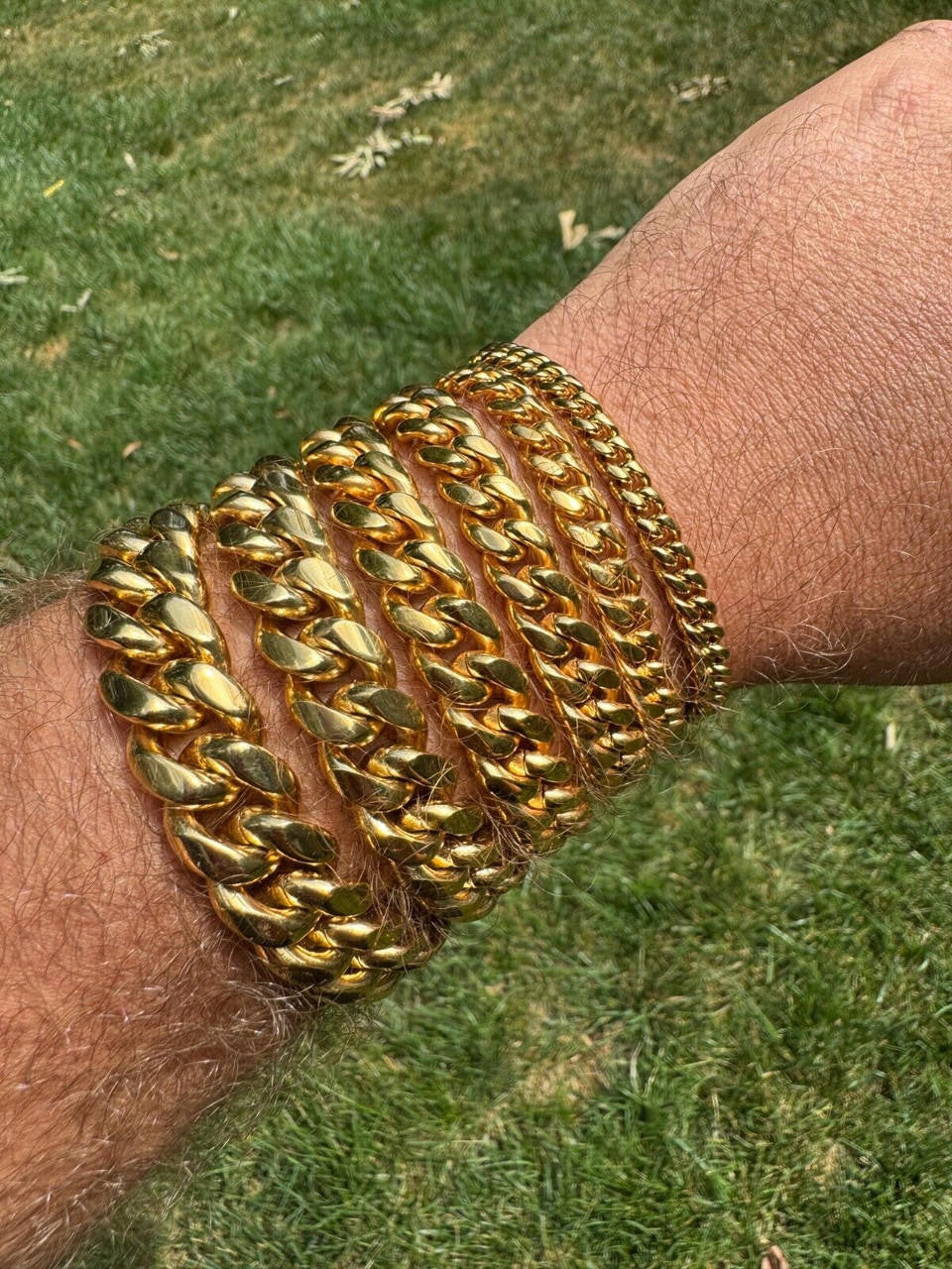 Miami Cuban Link Bracelet - 18k Yellow Gold Plated Stainless Steel - 6"-10" - 6mm-18mm